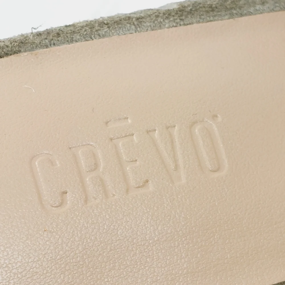 NEW Crevo Women's Hazelle Sage Moss Green Suede Leather Block Heel Sandals C406 - Picture 8 of 11